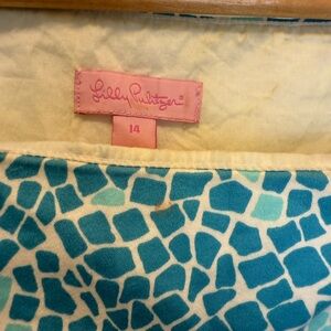 Lilly Pulitzer Teal and Cream Mosaic Dress